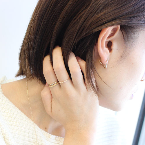 シンプルリングの重ね付け