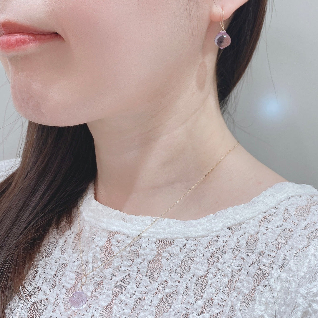 新作✩2月誕生石アメジストのネックレス&ピアス