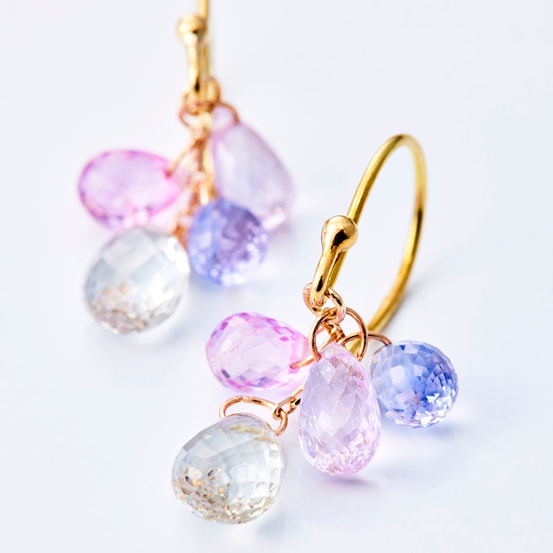 K10YG precious sapphire earrings