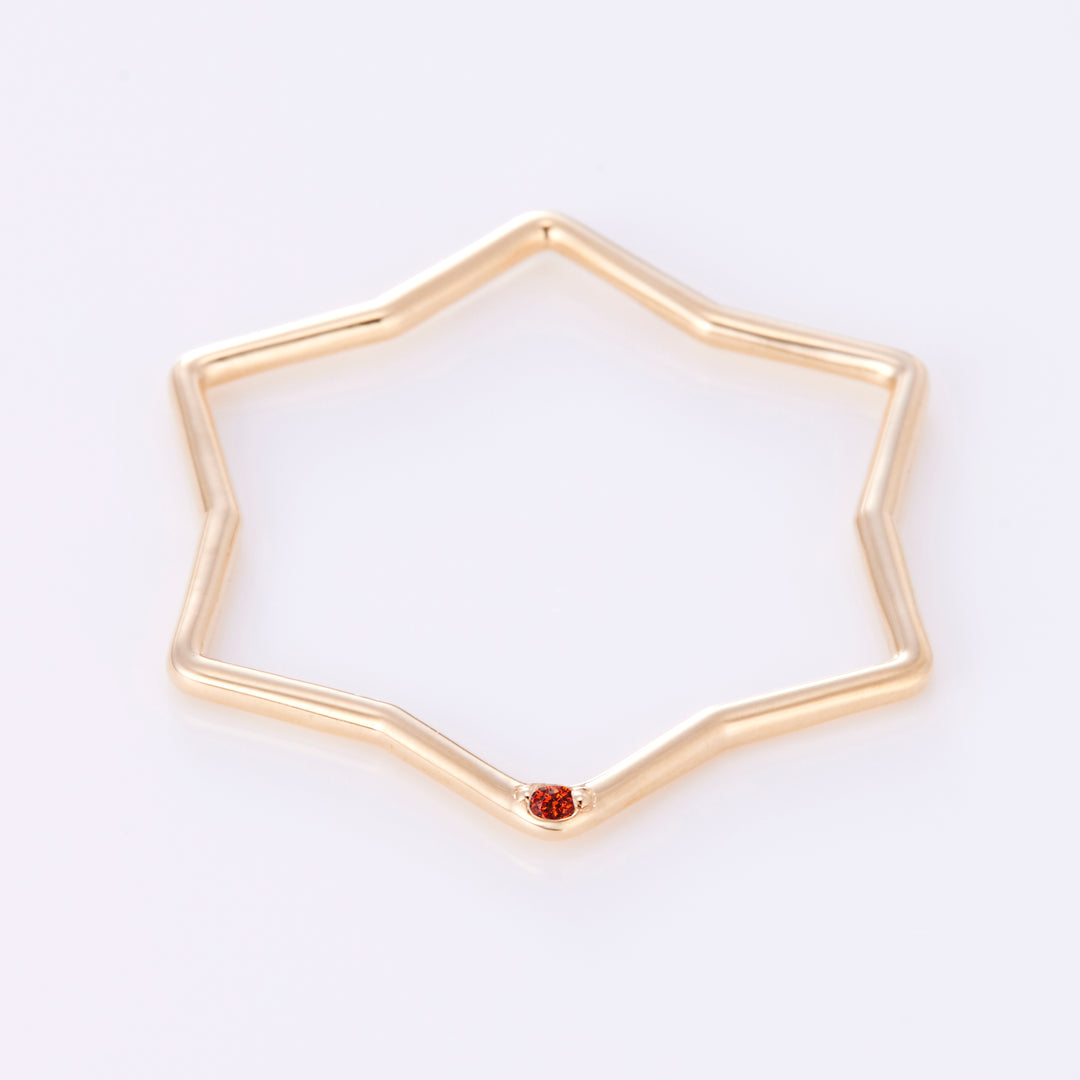 【1月 誕生石】K10YG 星に願いを 誕生石 ペンダントトップ ガーネット【オーダーメイド商品】