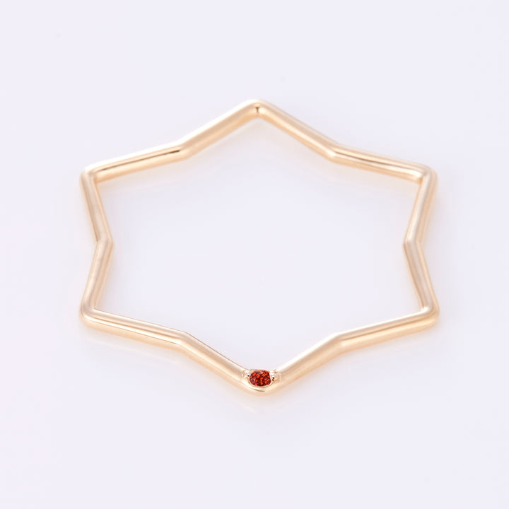 【1月 誕生石】K10YG 星に願いを 誕生石 ペンダントトップ ガーネット【オーダーメイド商品】