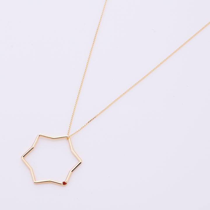 【1月 誕生石】K10YG 星に願いを 誕生石 ペンダントトップ ガーネット【オーダーメイド商品】