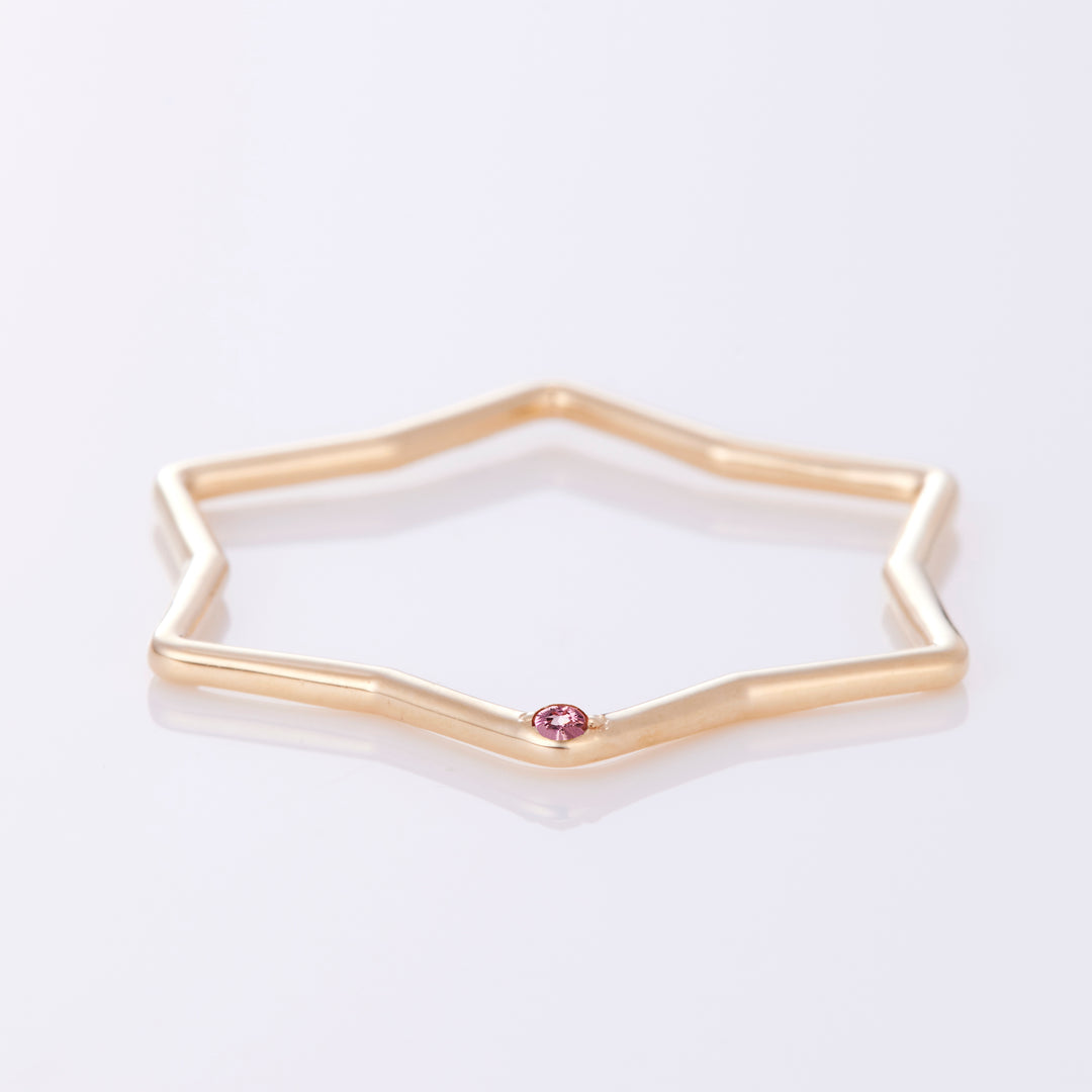 【10月 誕生石】K10YG 星に願いを 誕生石 ペンダントトップ ピンクトルマリン【オーダーメイド商品】