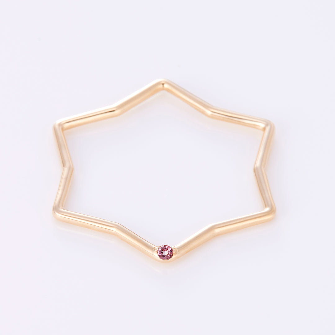 【10月 誕生石】K10YG 星に願いを 誕生石 ペンダントトップ ピンクトルマリン【オーダーメイド商品】