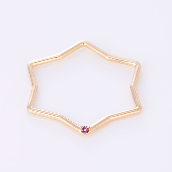 【10月 誕生石】K10YG 星に願いを 誕生石 ペンダントトップ ピンクトルマリン【オーダーメイド商品】