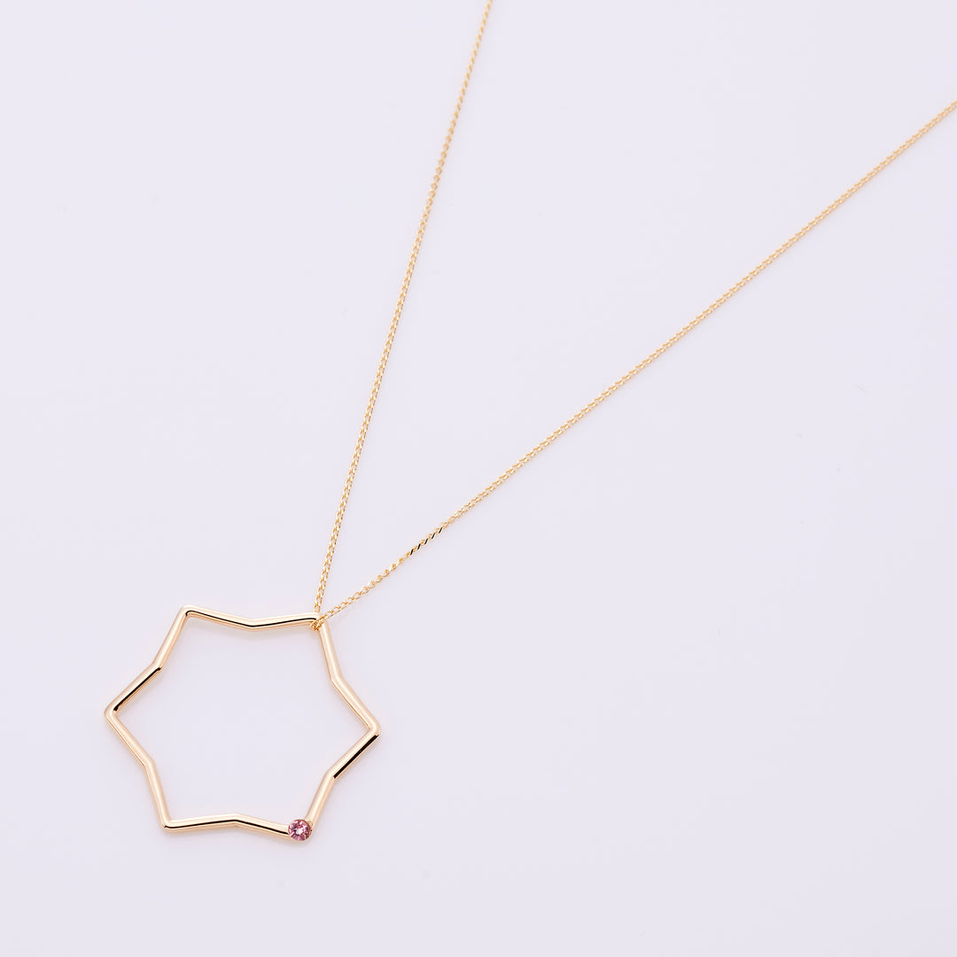 【10月 誕生石】K10YG 星に願いを 誕生石 ペンダントトップ ピンクトルマリン【オーダーメイド商品】