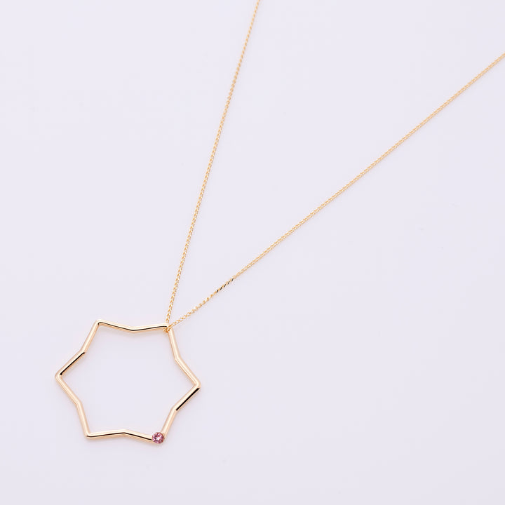 【10月 誕生石】K10YG 星に願いを 誕生石 ペンダントトップ ピンクトルマリン【オーダーメイド商品】