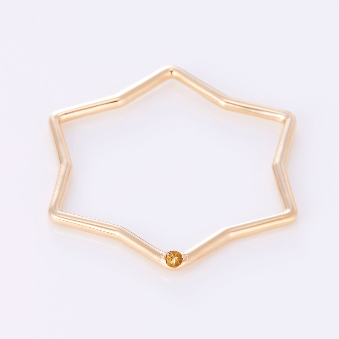 【11月 誕生石】K10YG 星に願いを 誕生石 ペンダントトップ シトリン【オーダーメイド商品】