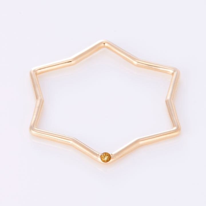 【11月 誕生石】K10YG 星に願いを 誕生石 ペンダントトップ シトリン【オーダーメイド商品】