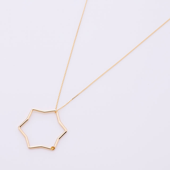 【11月 誕生石】K10YG 星に願いを 誕生石 ペンダントトップ シトリン【オーダーメイド商品】