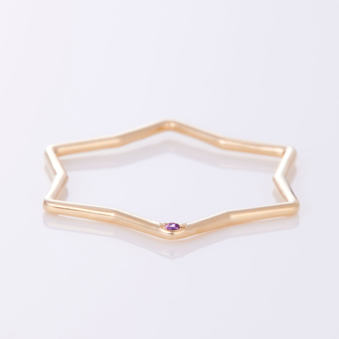 【2月 誕生石】K10YG 星に願いを 誕生石 ペンダントトップ アメジスト【オーダーメイド商品】