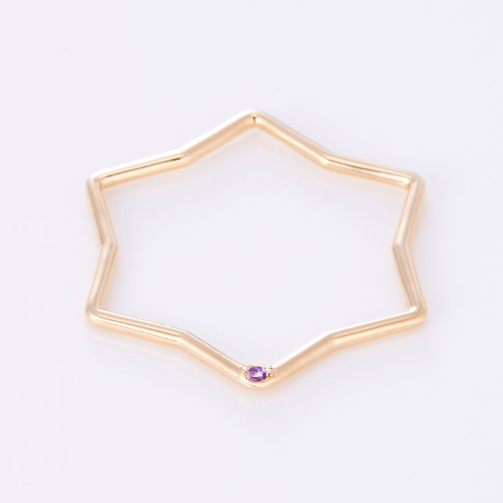 【2月 誕生石】K10YG 星に願いを 誕生石 ペンダントトップ アメジスト【オーダーメイド商品】