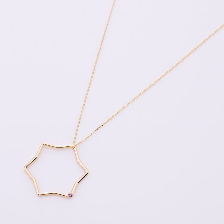 【2月 誕生石】K10YG 星に願いを 誕生石 ペンダントトップ アメジスト【オーダーメイド商品】