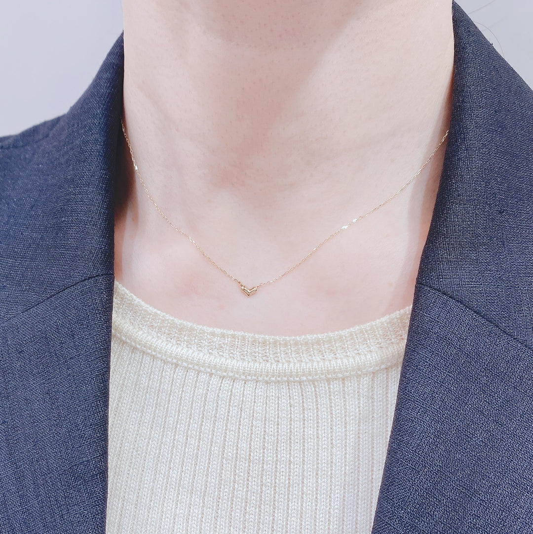 K10YG ミラ ハート ネックレス ブラック