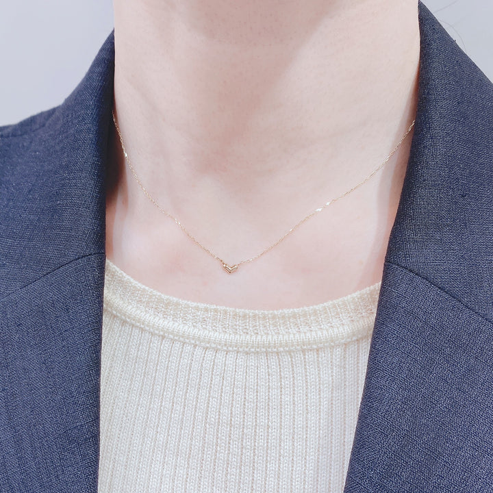 K10YG ミラ ハート ネックレス ブラック