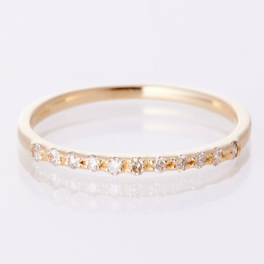 K10YG Diamond Half Eternity Ring (0.10ct)