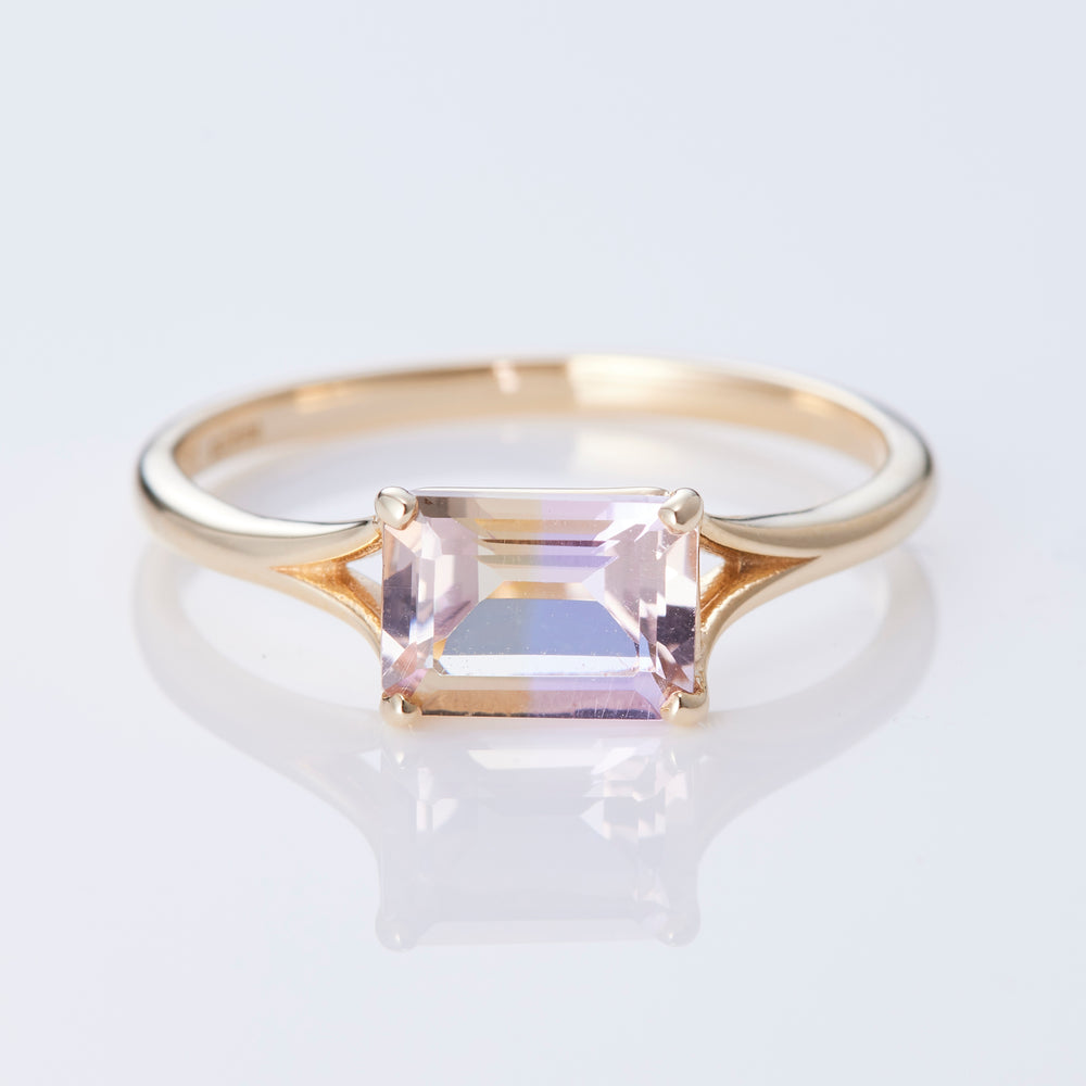 K10YG Ametrine Baguette Cut Ring