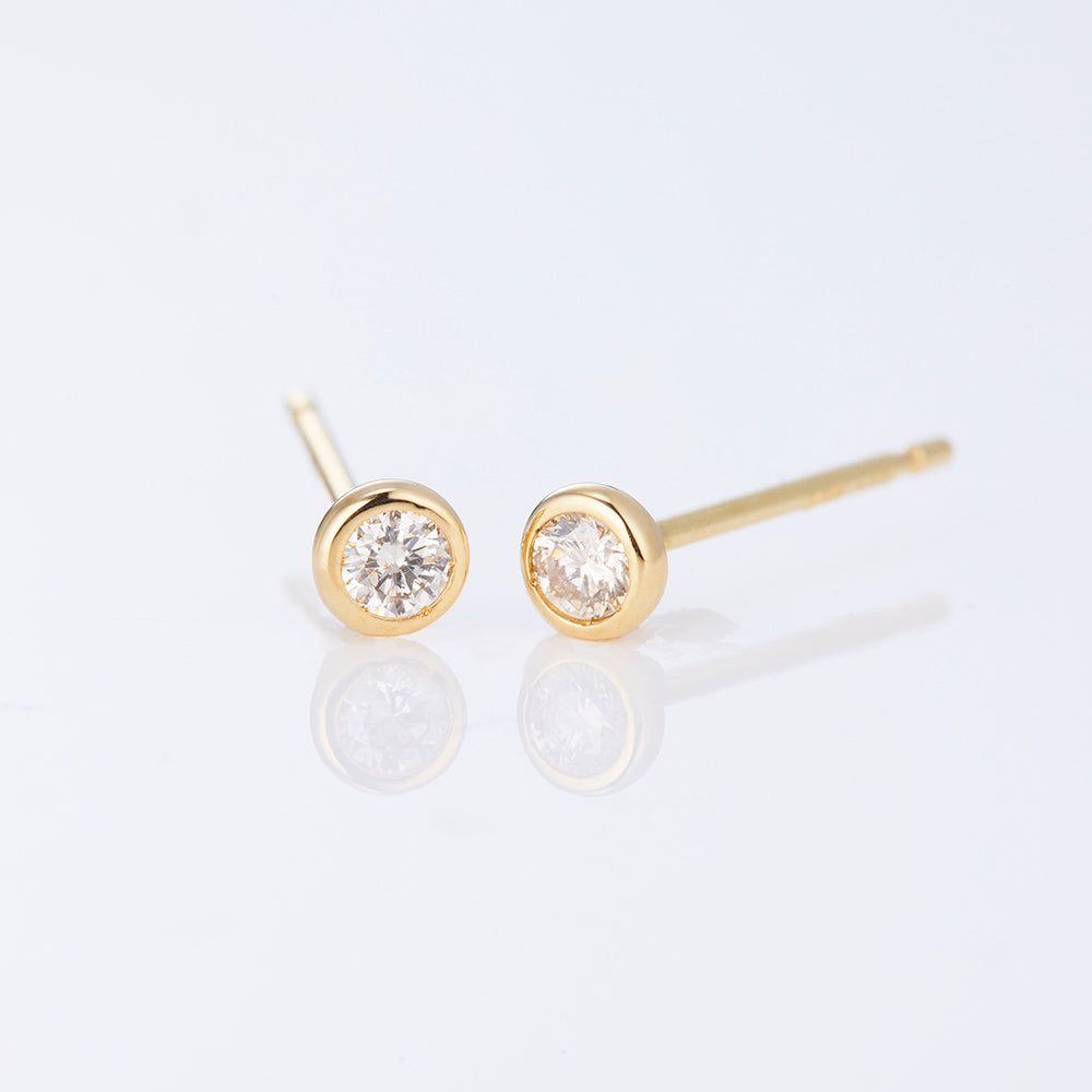 K18YG ベアトリス 1粒 ダイヤ ポストピアス（0.06ct)