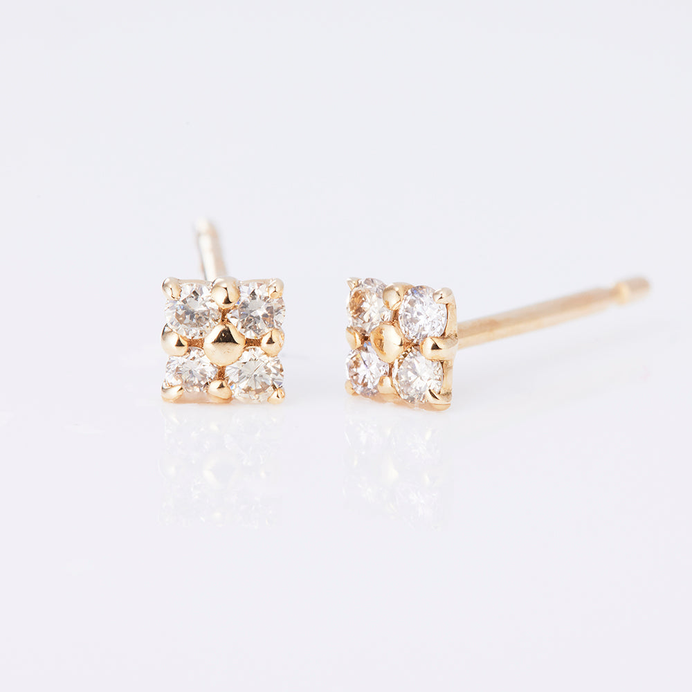 K10YG Fiore Diamond Post Earrings