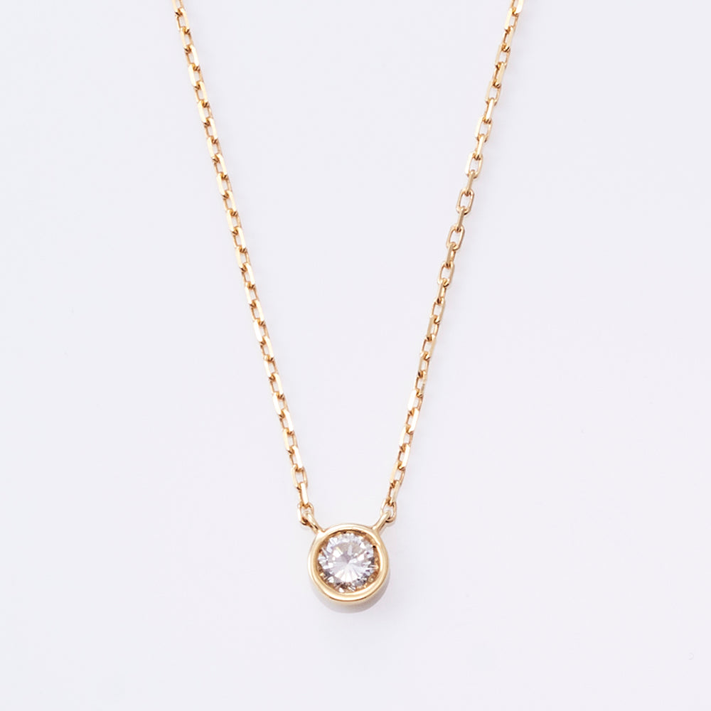 K18YG 1粒ダイヤ ネックレス (L) 0.1ct