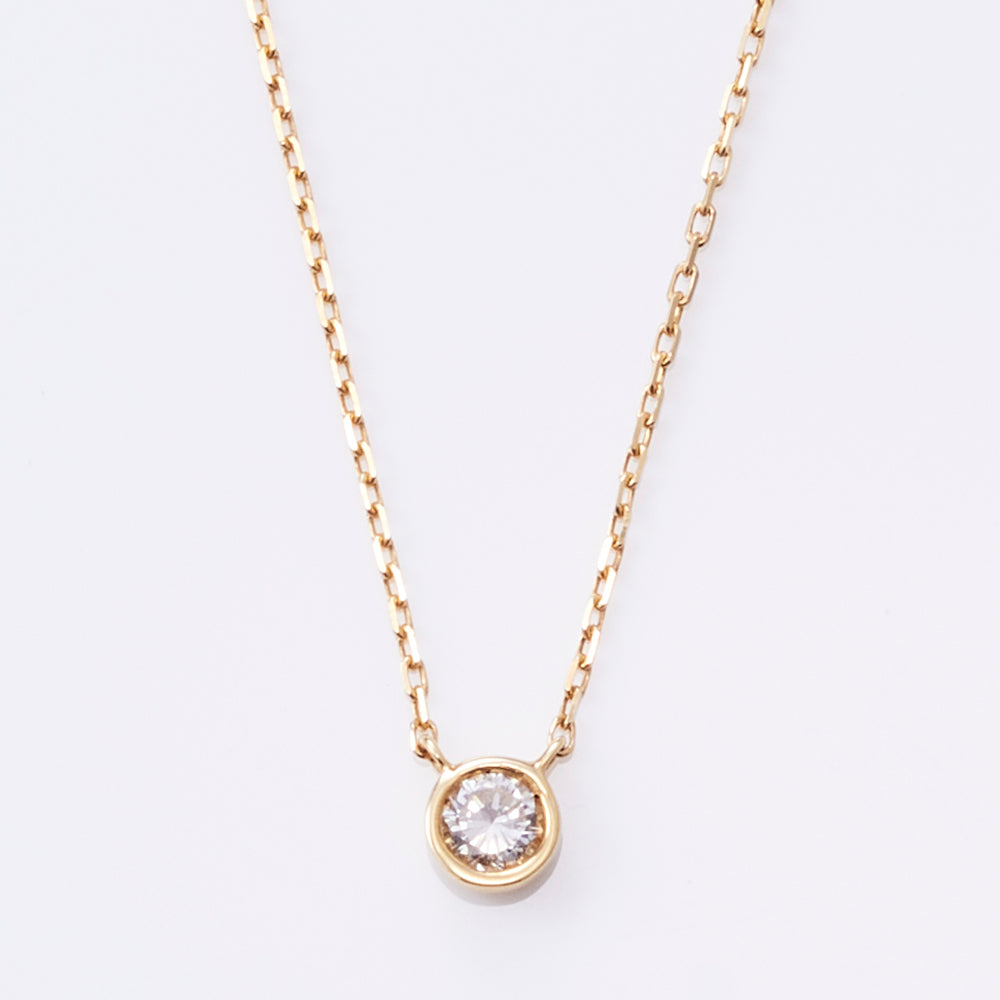 K18YG ベアトリス 1粒 ダイヤ ネックレス（0.15ct)