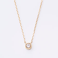 K18YG Beatrice single diamond necklace (0.1ct)