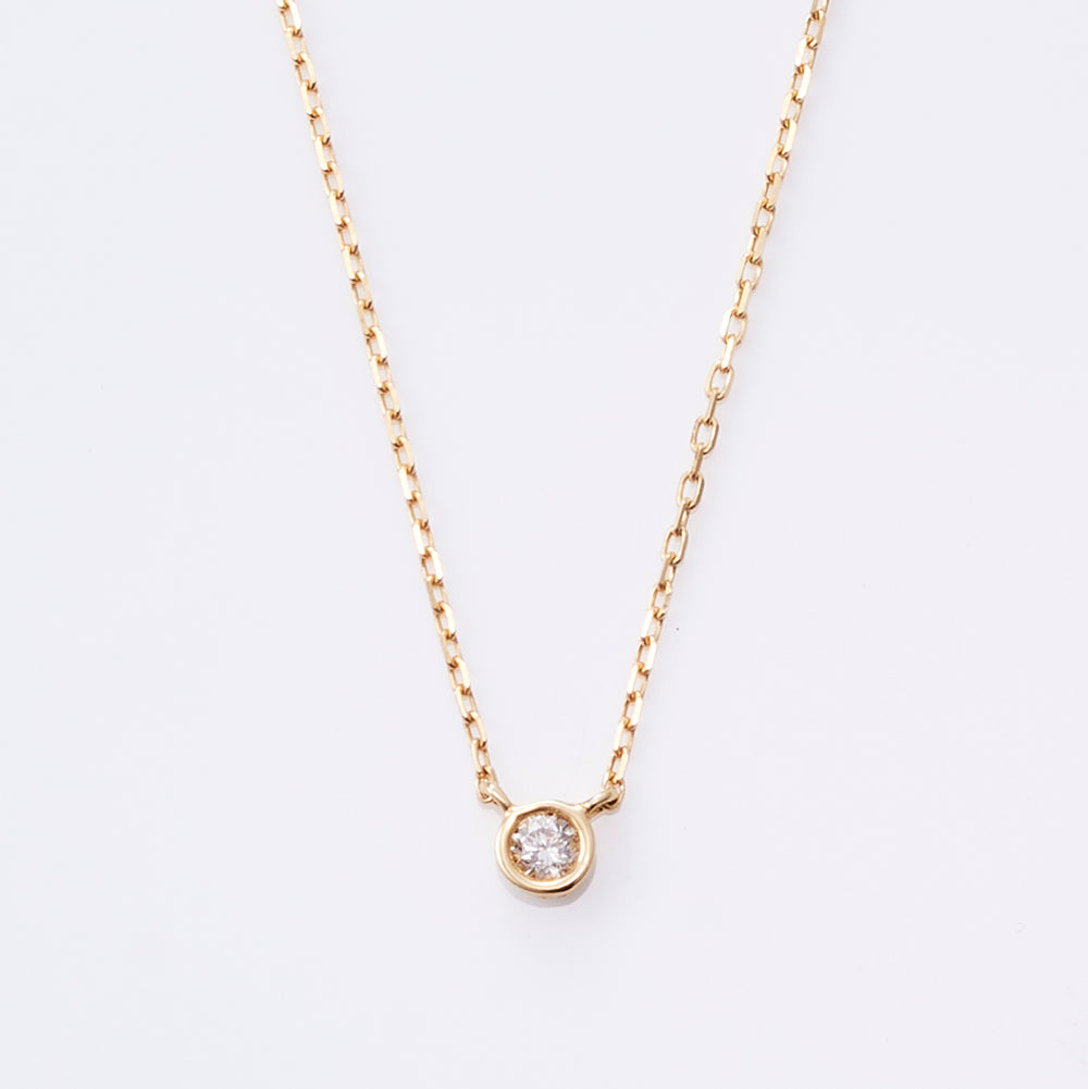 K18YG ベアトリス 1粒 ダイヤ ネックレス（0.05ct)