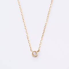 K18YG ベアトリス 1粒 ダイヤ ネックレス（0.05ct)