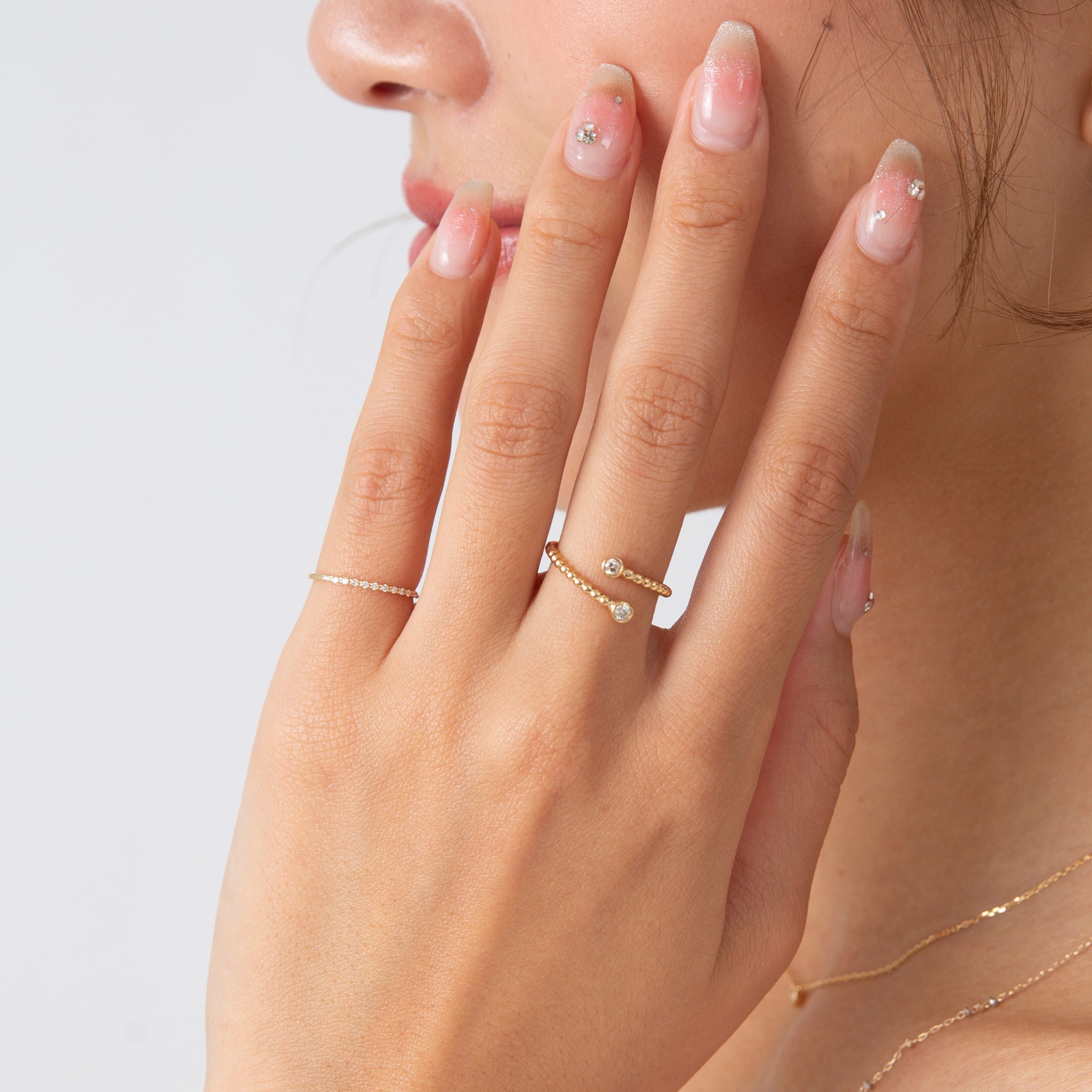 K10YG ダイヤ ハーフエタニティ ピンキーリング – COLETTE GIFT