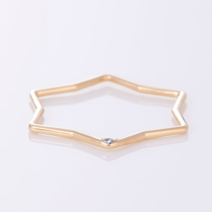 【3月 誕生石】K10YG 星に願いを 誕生石 ペンダントトップ アクアマリン【オーダーメイド商品】