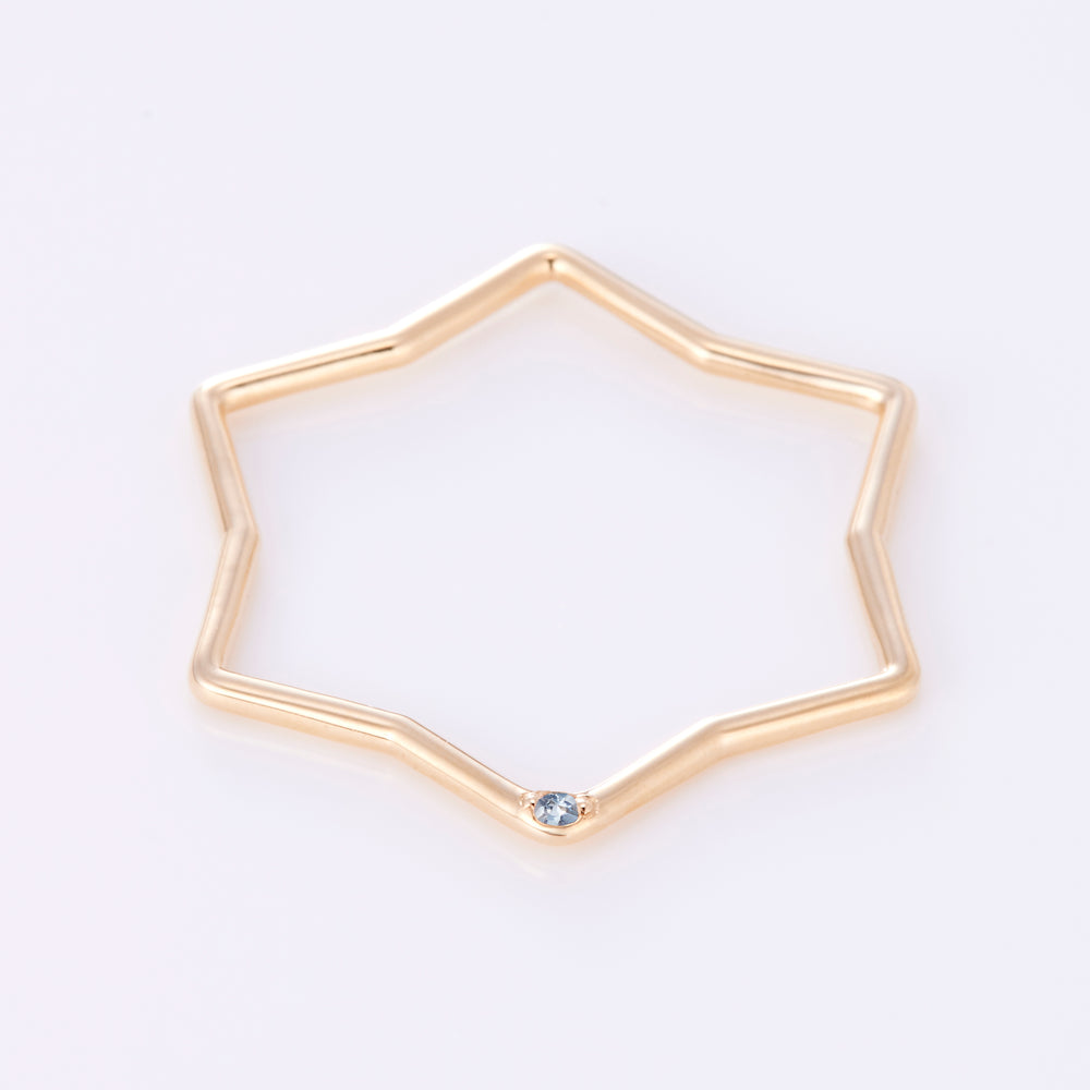 【3月 誕生石】K10YG 星に願いを 誕生石 ペンダントトップ アクアマリン【オーダーメイド商品】