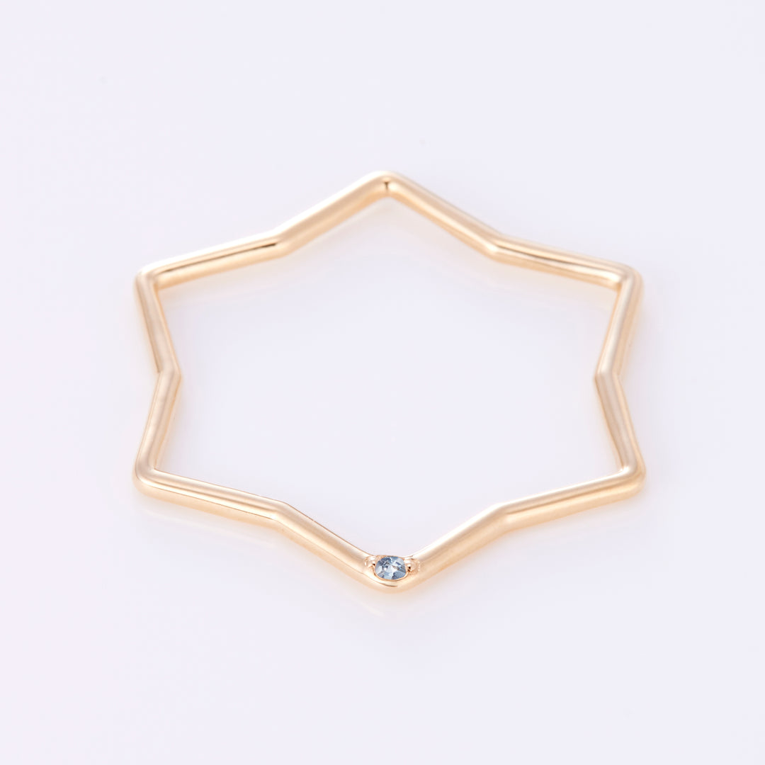 【3月 誕生石】K10YG 星に願いを 誕生石 ペンダントトップ アクアマリン【オーダーメイド商品】