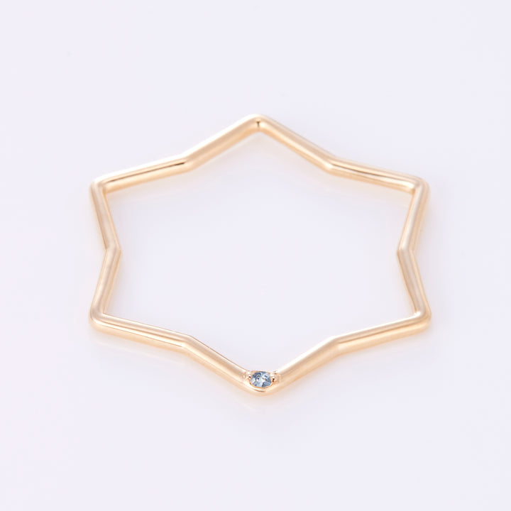 【3月 誕生石】K10YG 星に願いを 誕生石 ペンダントトップ アクアマリン【オーダーメイド商品】