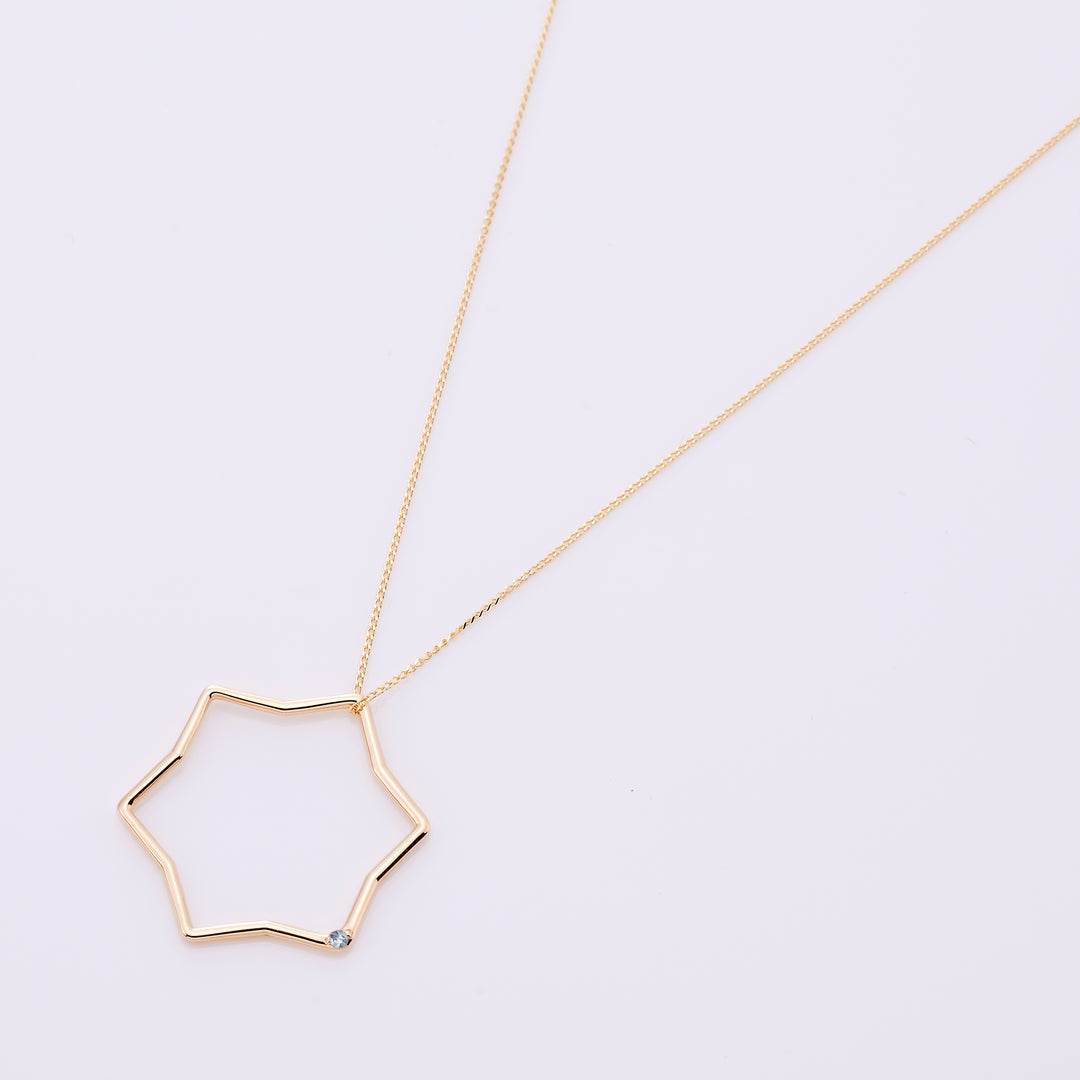 【3月 誕生石】K10YG 星に願いを 誕生石 ペンダントトップ アクアマリン【オーダーメイド商品】