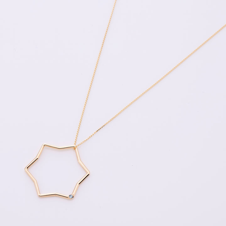 【3月 誕生石】K10YG 星に願いを 誕生石 ペンダントトップ アクアマリン【オーダーメイド商品】