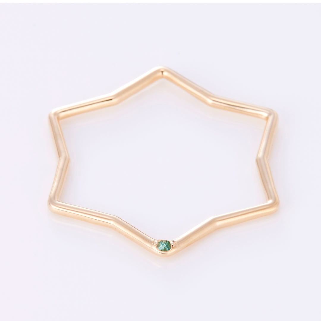 【5月 誕生石】K10YG 星に願いを 誕生石 ペンダントトップ エメラルド【オーダーメイド商品】