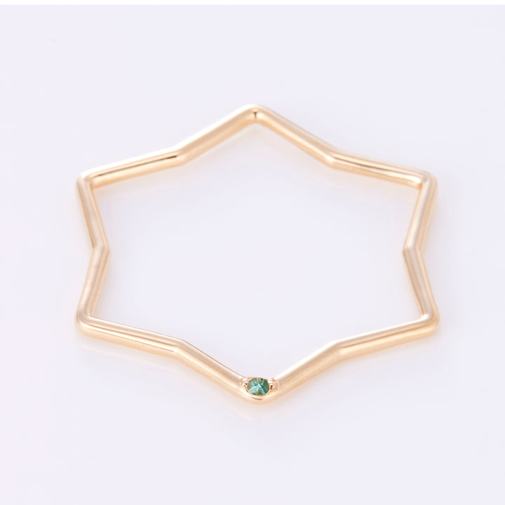 【5月 誕生石】K10YG 星に願いを 誕生石 ペンダントトップ エメラルド【オーダーメイド商品】