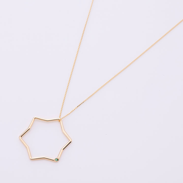 【5月 誕生石】K10YG 星に願いを 誕生石 ペンダントトップ エメラルド【オーダーメイド商品】