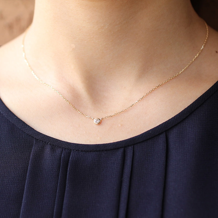 K10YG 1粒ダイヤネックレス (M) – COLETTE GIFT