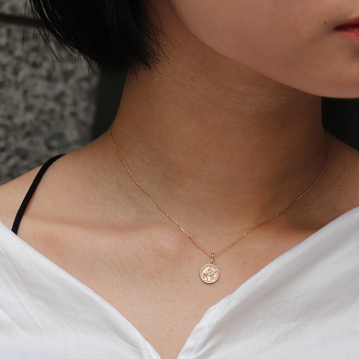 K10YG コインモチーフ ペンダントトップ（S）