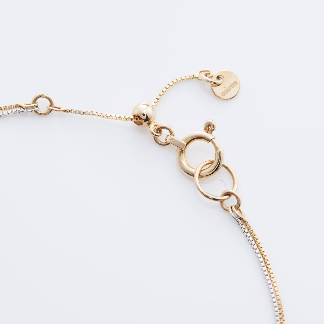 K10YG VチェーンS 2連コンビ ブレスレットYG×WG