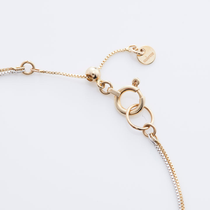 K10YG VチェーンS 2連コンビ ブレスレットYG×WG