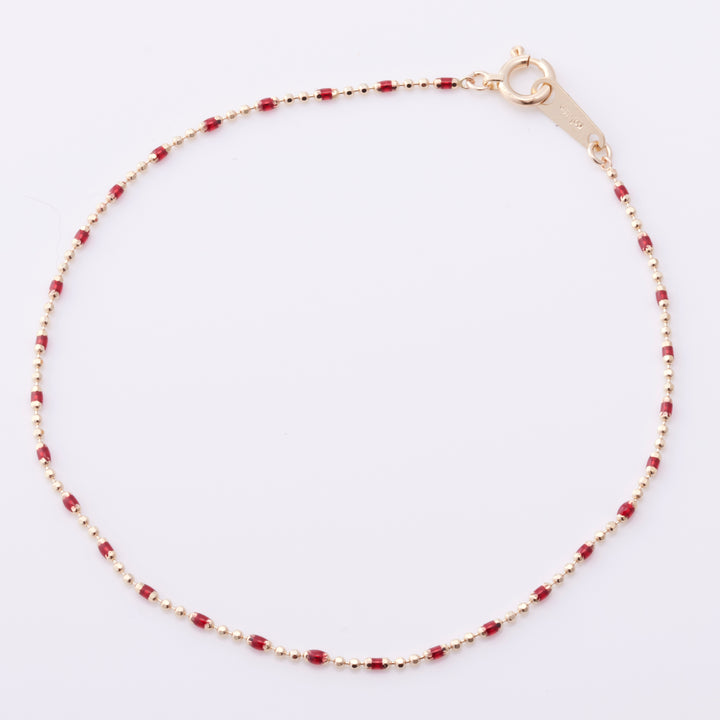 K10YG Lumine Ball Chain Bracelet Garnet