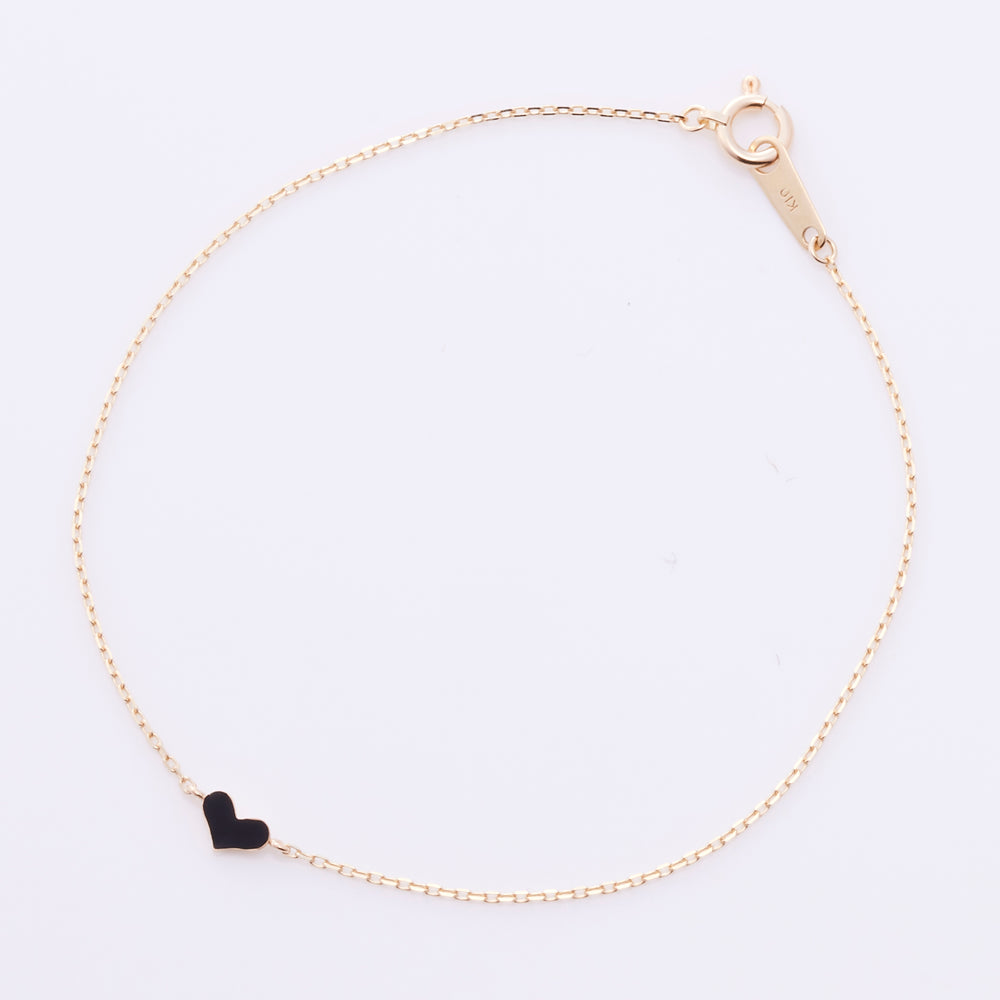 K10YG Mila Heart Bracelet Black