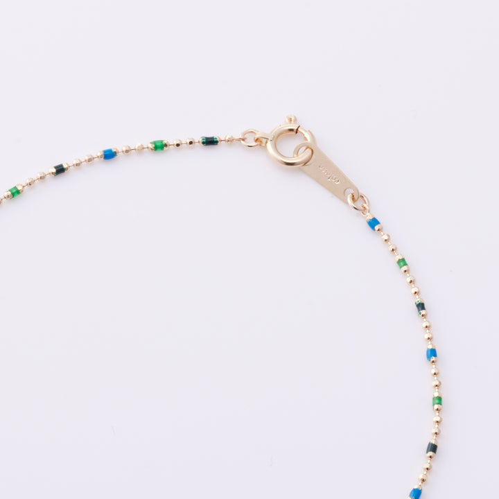 K10YG ルミネ ボールチェーン ブレスレット green to blue