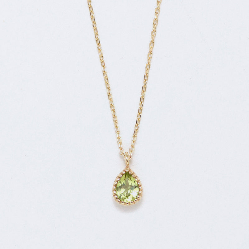 【8月 誕生石】K10YG ペリドット エンフィス ネックレス