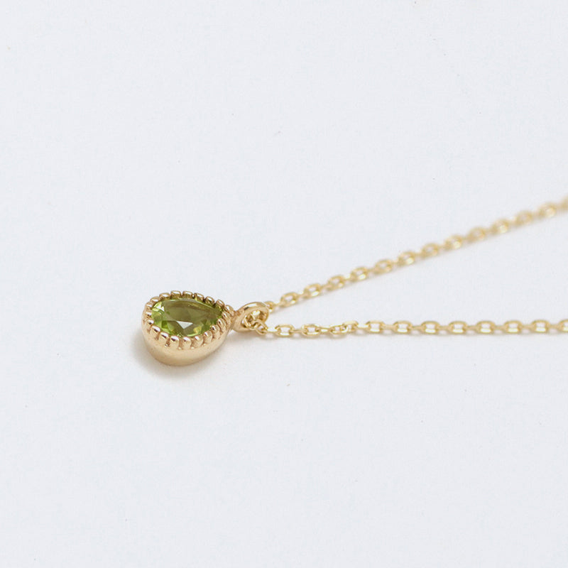 【8月 誕生石】K10YG ペリドット エンフィス ネックレス