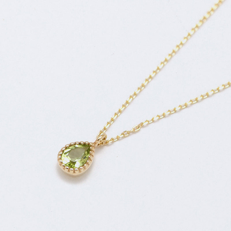 【8月 誕生石】K10YG ペリドット エンフィス ネックレス