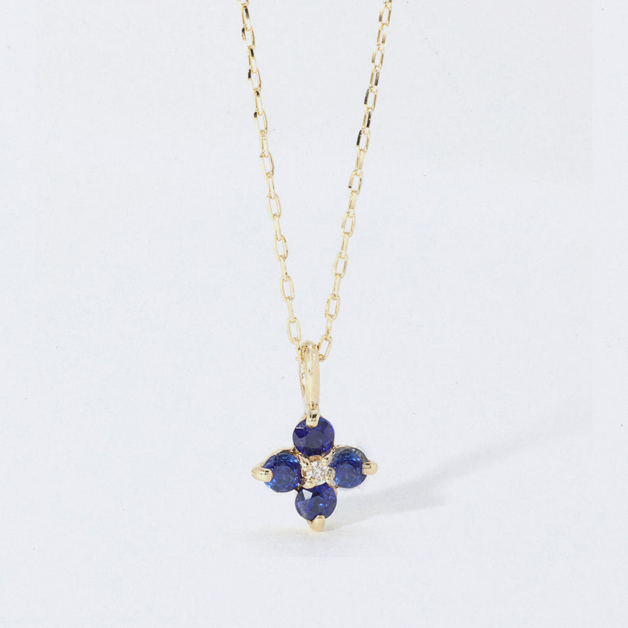 K10YG サファイア お花 ダイヤ ネックレス – COLETTE GIFT