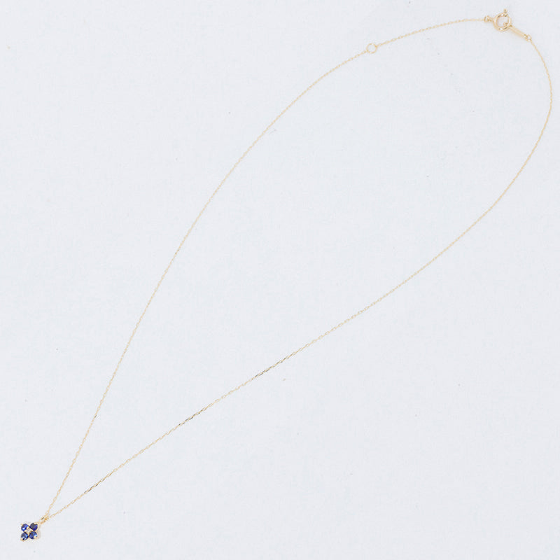 K10YG サファイア お花 ダイヤ ネックレス